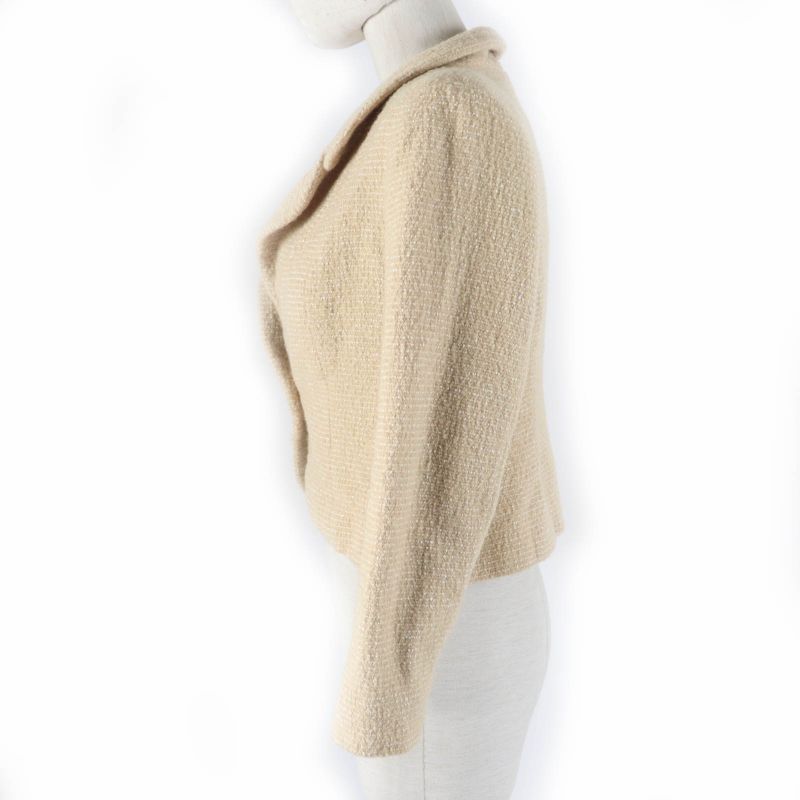 CHANEL Vintage 02C P18870v10901 Coco Mark Shell Button Tweed Jacket Beige