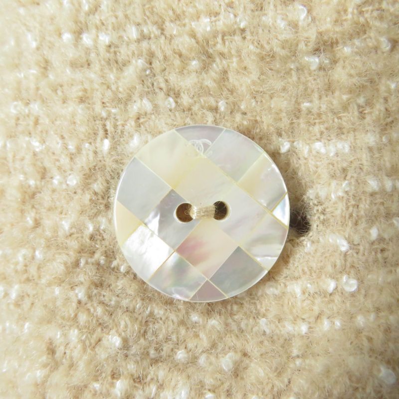 CHANEL Vintage 02C P18870v10901 Coco Mark Shell Button Tweed Jacket Beige