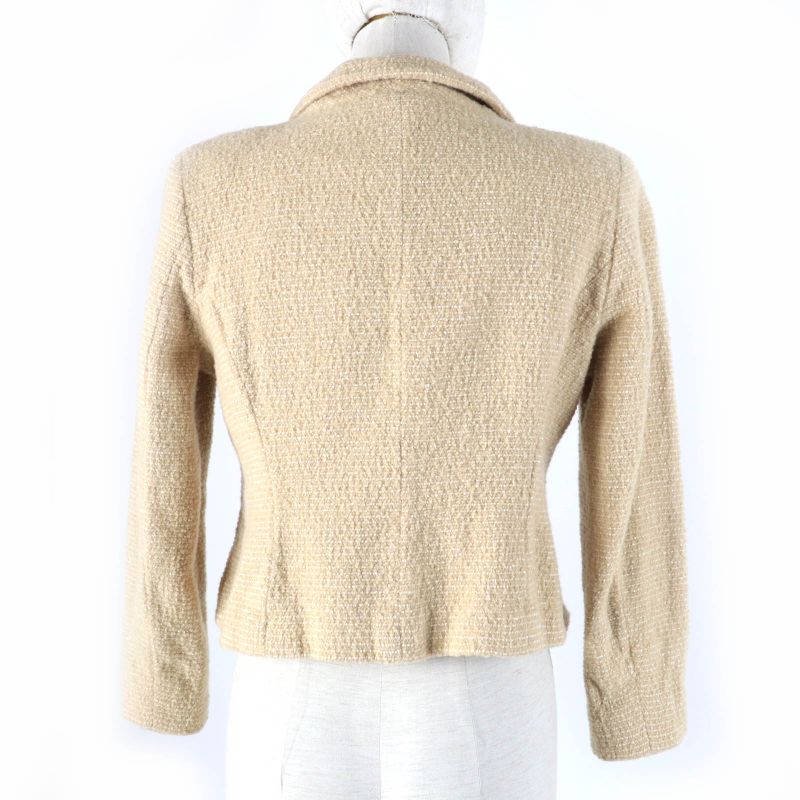CHANEL Vintage 02C P18870v10901 Coco Mark Shell Button Tweed Jacket Beige