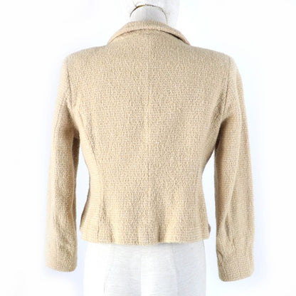 CHANEL Vintage 02C P18870v10901 Coco Mark Shell Button Tweed Jacket Beige