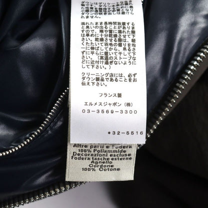 Hermes 23AW Technique Crispet Serie Button Quilted Hooded Double Zip Leather