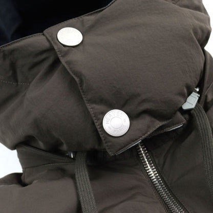 Hermes 23AW Technique Crispet Serie Button Quilted Hooded Double Zip Leather