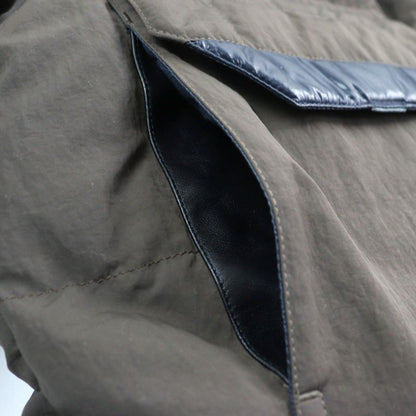 Hermes 23AW Technique Crispet Serie Button Quilted Hooded Double Zip Leather