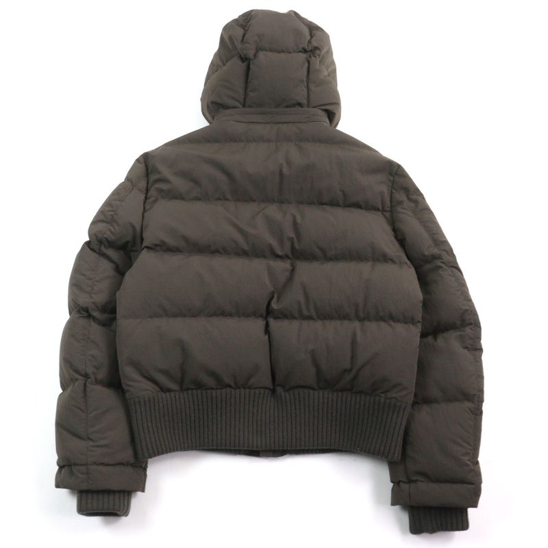 Hermes 23AW Technique Crispet Serie Button Quilted Hooded Double Zip Leather