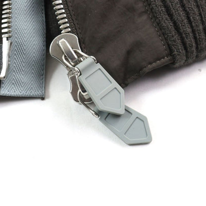 Hermes 23AW Technique Crispet Serie Button Quilted Hooded Double Zip Leather