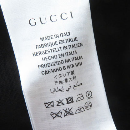 Gucci 445253 Long-sleeved Dress With GG Pearl Buttons And Ribbon Lace Black