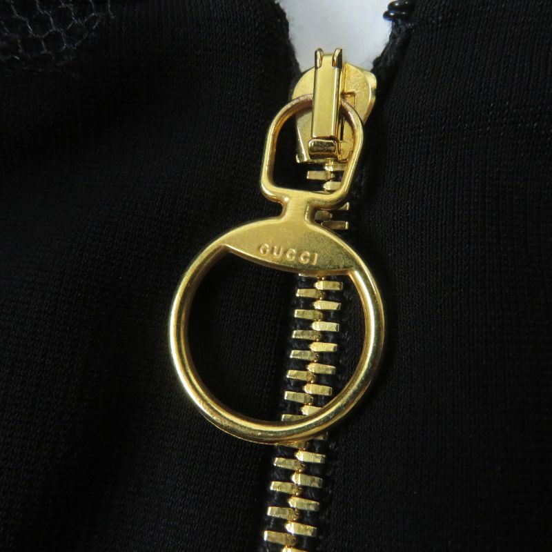 Gucci 445253 Long-sleeved Dress With GG Pearl Buttons And Ribbon Lace Black