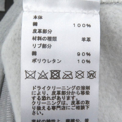 Hermes 2022 Horse Lamb Leather Patch Crew Neck Sweatshirt Grey S Made In Italy