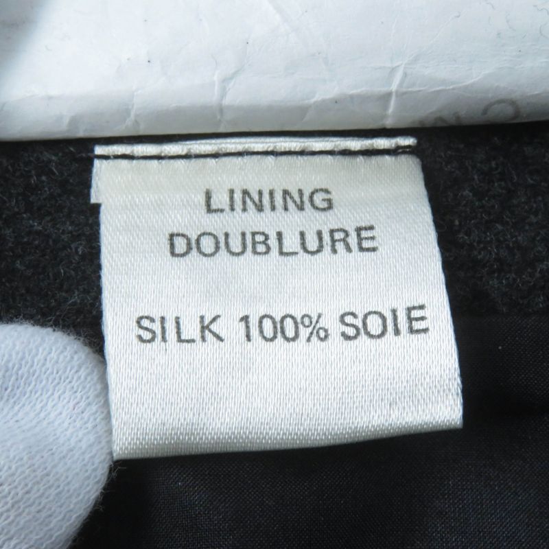 CHANEL Vintage 60pa19229 100% Wool Coco Mark Zip Knee Length Tight Skirt