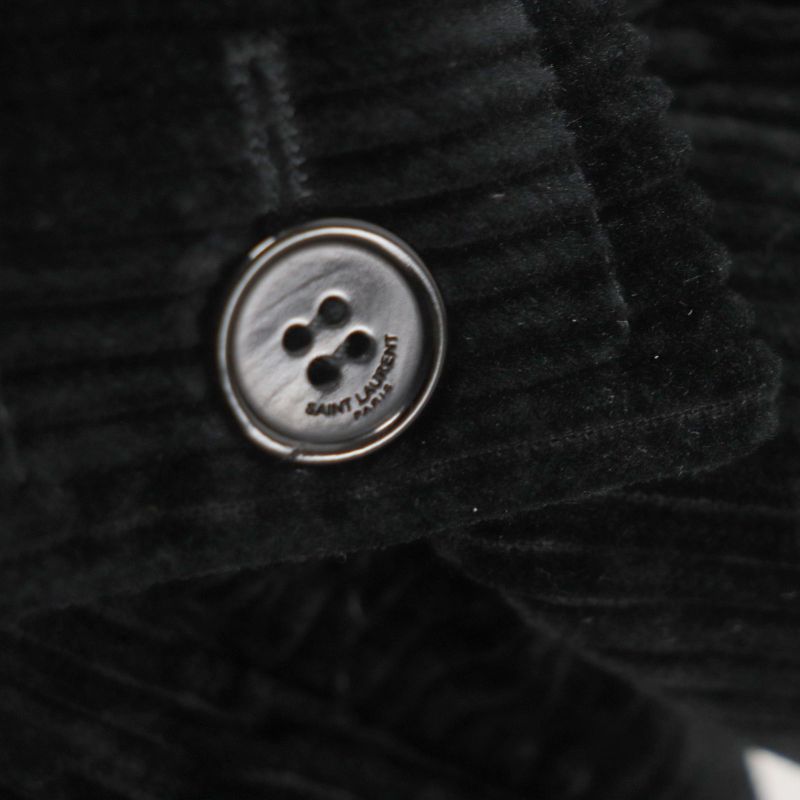  Saint Laurent Paris 529578 Lined Mouton Corduroy Logo Toggle Button Duffle