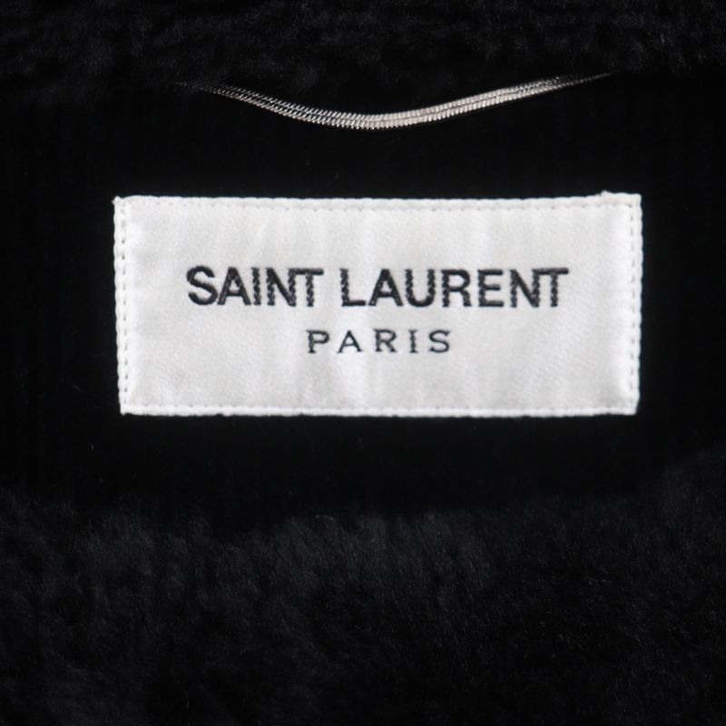  Saint Laurent Paris 529578 Lined Mouton Corduroy Logo Toggle Button Duffle