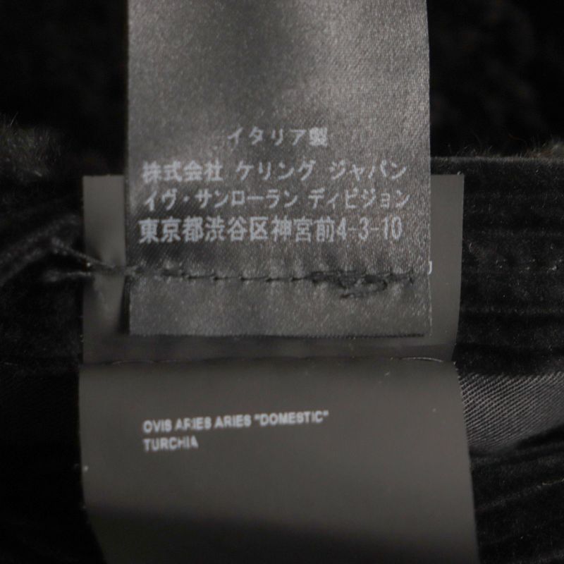  Saint Laurent Paris 529578 Lined Mouton Corduroy Logo Toggle Button Duffle