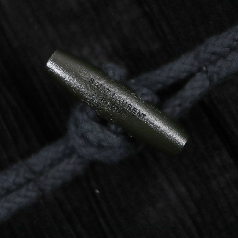  Saint Laurent Paris 529578 Lined Mouton Corduroy Logo Toggle Button Duffle