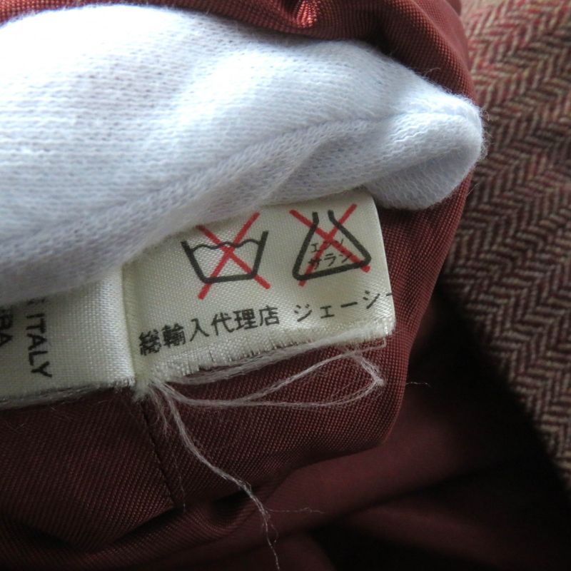 Celine Vintage 100% Wool Docking Dress With Logo Button And Belt Red 40 Genuine