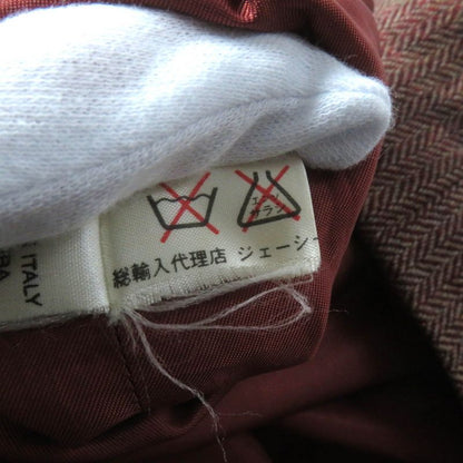 Celine Vintage 100% Wool Docking Dress With Logo Button And Belt Red 40 Genuine