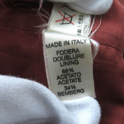 Celine Vintage 100% Wool Docking Dress With Logo Button And Belt Red 40 Genuine