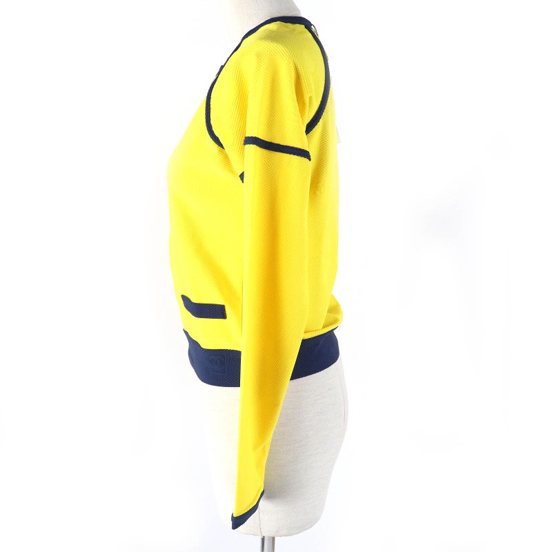 CHANEL Vintage 08P P33377 Sport Line Coco Mark Dot Pattern Collarless Zip Up