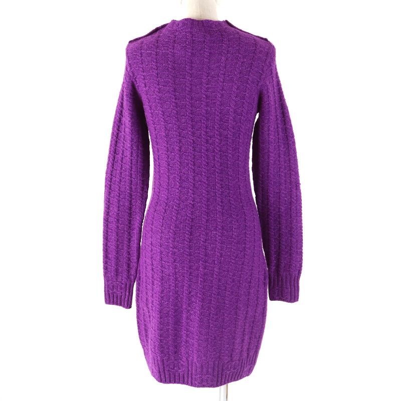 CHANEL 23AW P75622 Wool Cashmere Double-shoulder Coco Mark Button Knit Dress