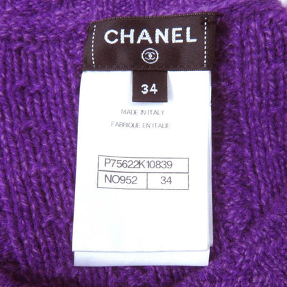 CHANEL 23AW P75622 Wool Cashmere Double-shoulder Coco Mark Button Knit Dress