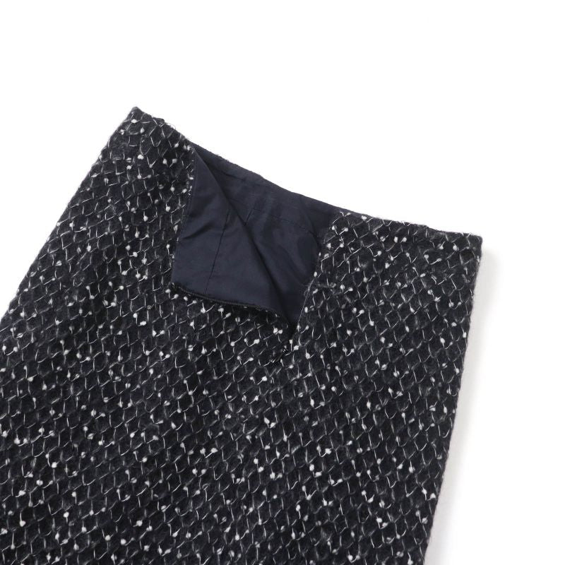 CHANEL 05A P26927 Mohair Blend Logo Faux Pearl Button Knit Jacket + Skirt Suit