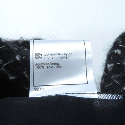 CHANEL 05A P26927 Mohair Blend Logo Faux Pearl Button Knit Jacket + Skirt Suit