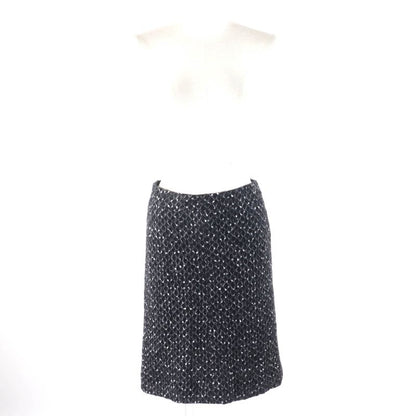 CHANEL 05A P26927 Mohair Blend Logo Faux Pearl Button Knit Jacket + Skirt Suit