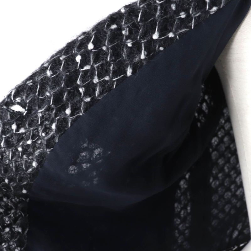 CHANEL 05A P26927 Mohair Blend Logo Faux Pearl Button Knit Jacket + Skirt Suit