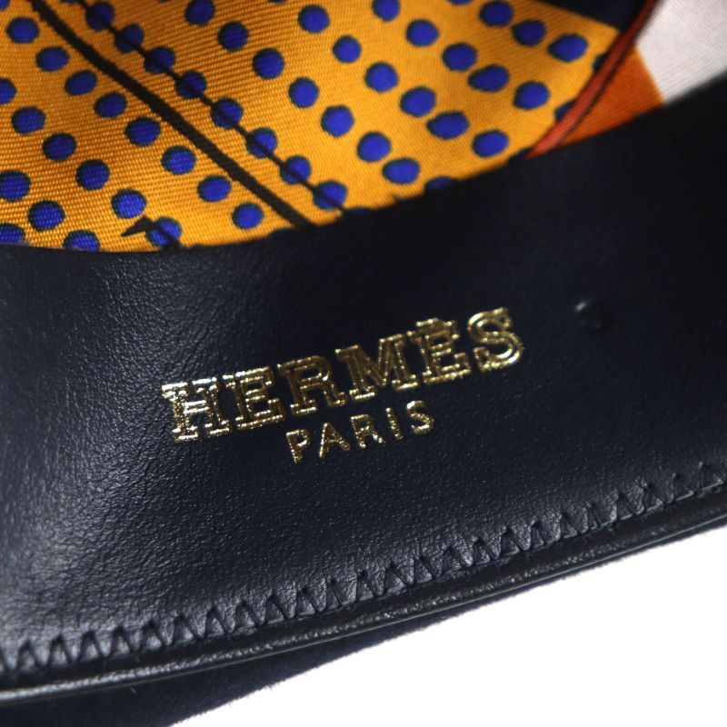 Hermes 100% Wool Lapin Felt Hat With Ribbon 100% Silk Lining Navy 56 Made In