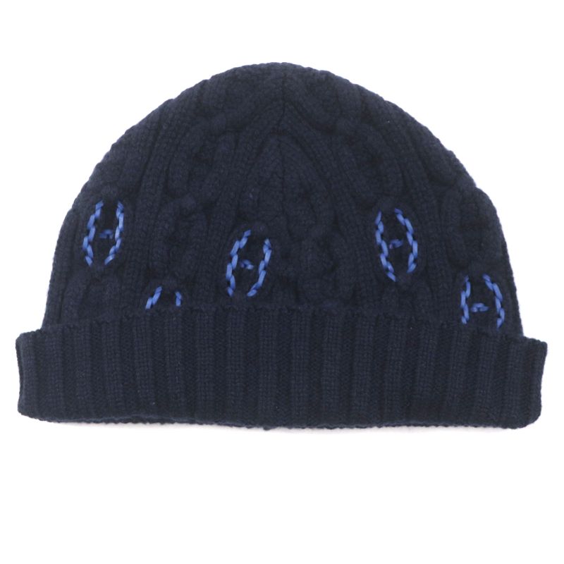 Hermes H232073n Tori Mayon 100% Cashmere Chaine D'ancre Patterned Knitted Lamb