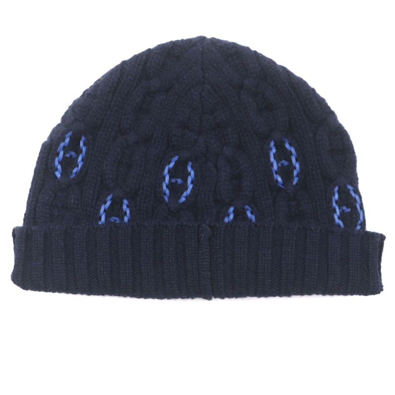 Hermes H232073n Tori Mayon 100% Cashmere Chaine D'ancre Patterned Knitted Lamb