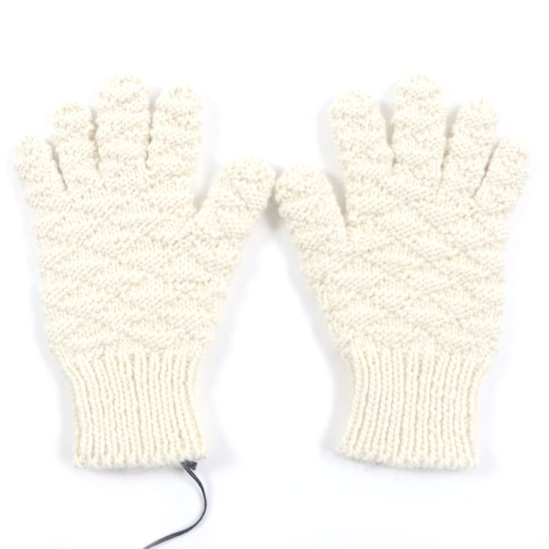  Bottega Veneta 670159 V10k0 100% Wool Knit Gloves White M Made