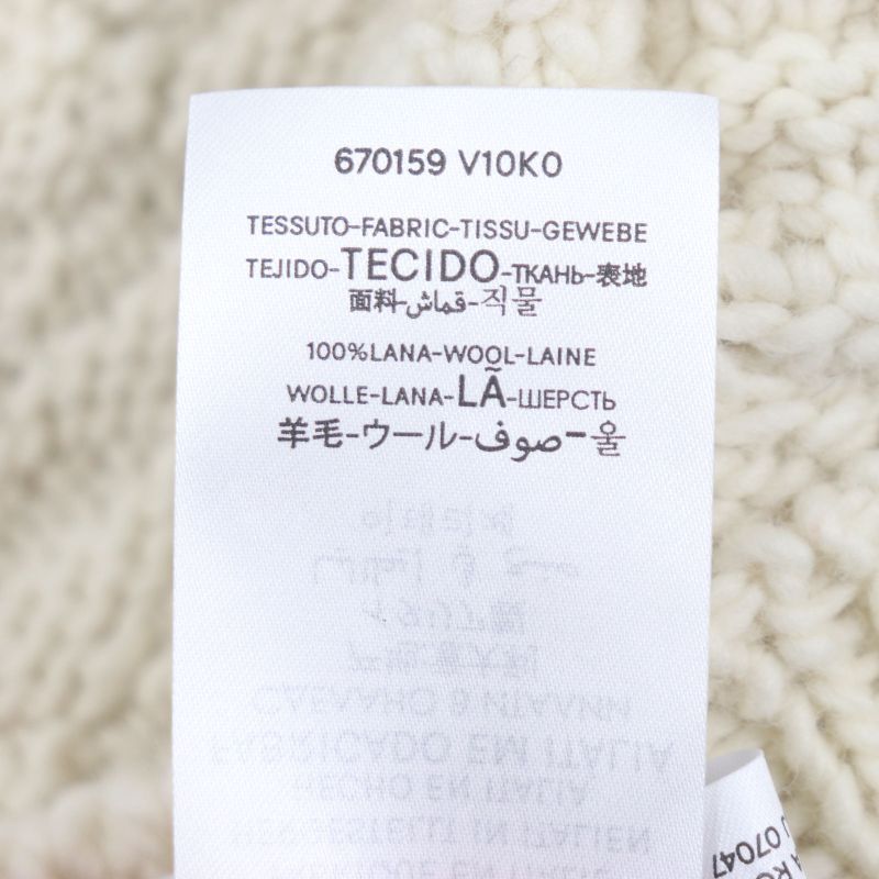  Bottega Veneta 670159 V10k0 100% Wool Knit Gloves White M Made