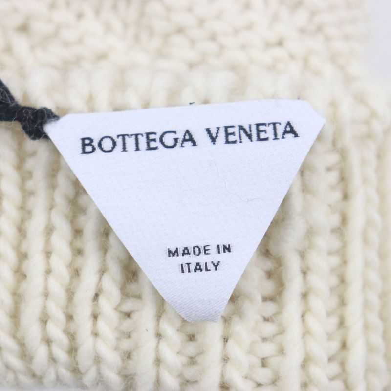  Bottega Veneta 670159 V10k0 100% Wool Knit Gloves White M Made