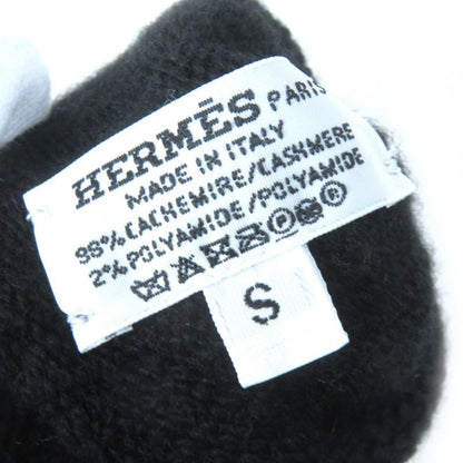 Hermes Darling Medor Cashmere Knit Gloves Black Silver Hardware S With Box And