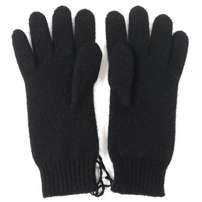 Hermes Darling Medor Cashmere Knit Gloves Black Silver Hardware S With Box And