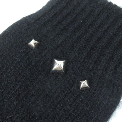 Hermes Darling Medor Cashmere Knit Gloves Black Silver Hardware S With Box And