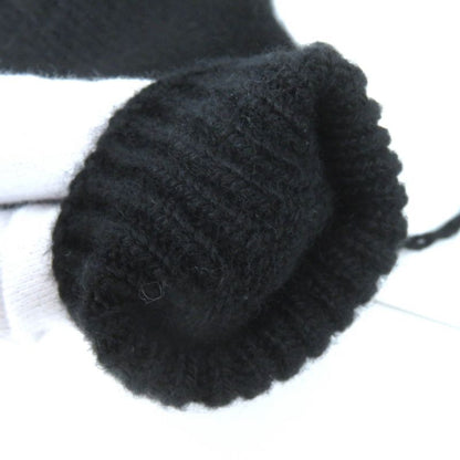 Hermes Darling Medor Cashmere Knit Gloves Black Silver Hardware S With Box And