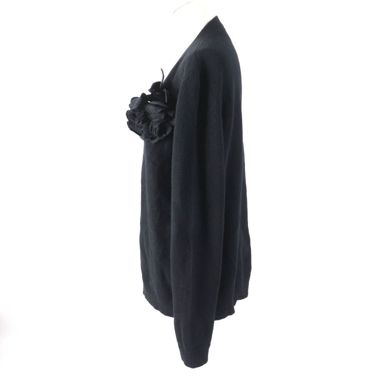 Gucci 526719 Wool Cashmere Blend V-neck Long Sleeves Cardigan With Corsage And