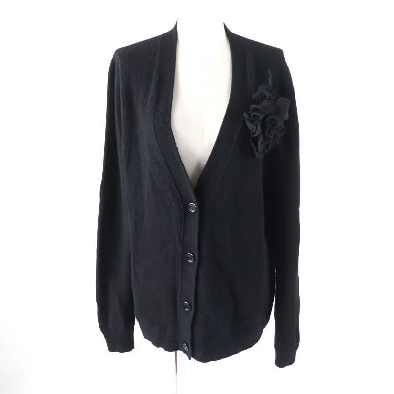 Gucci 526719 Wool Cashmere Blend V-neck Long Sleeves Cardigan With Corsage And