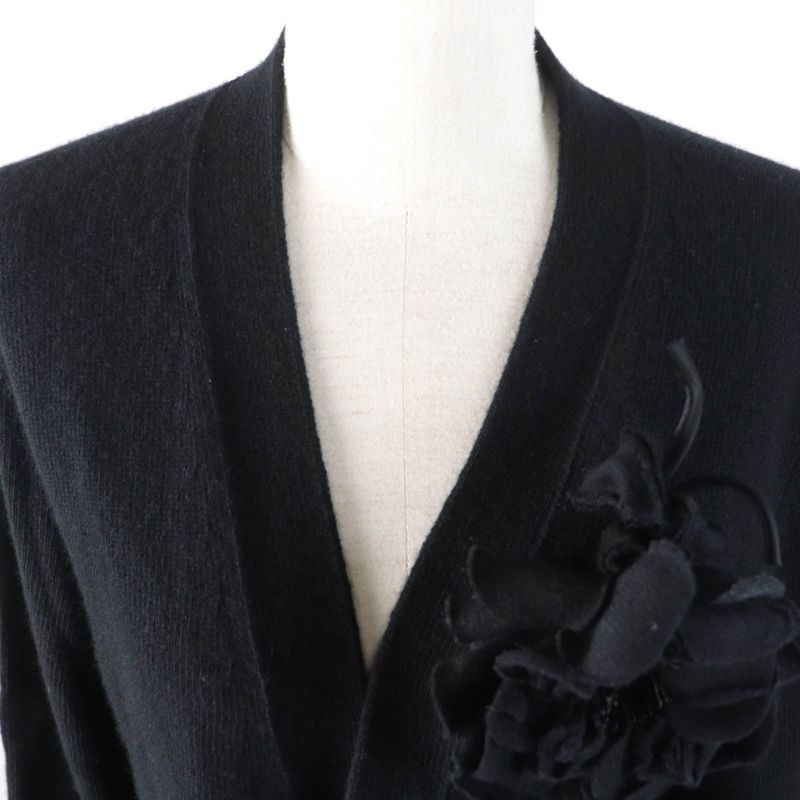 Gucci 526719 Wool Cashmere Blend V-neck Long Sleeves Cardigan With Corsage And