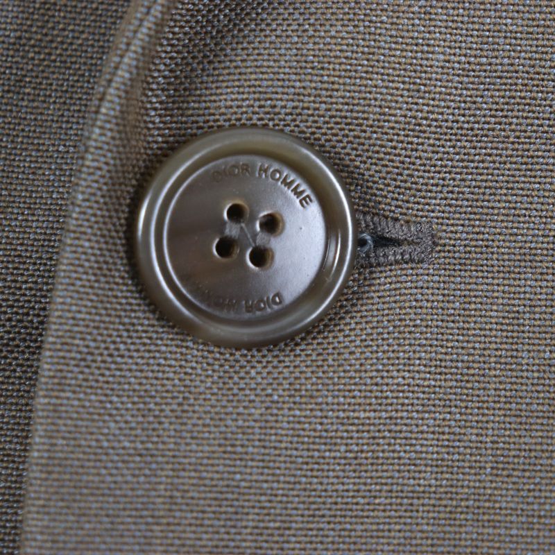  DIOR Homme 923c301a4441 Wool Mohair Logo Button Long Double Chester Coat