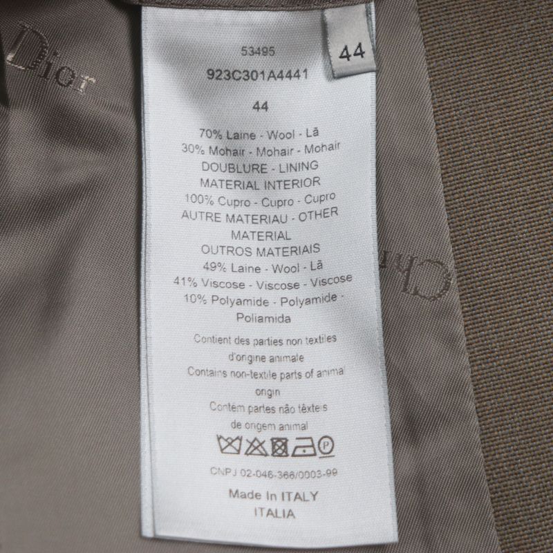  DIOR Homme 923c301a4441 Wool Mohair Logo Button Long Double Chester Coat