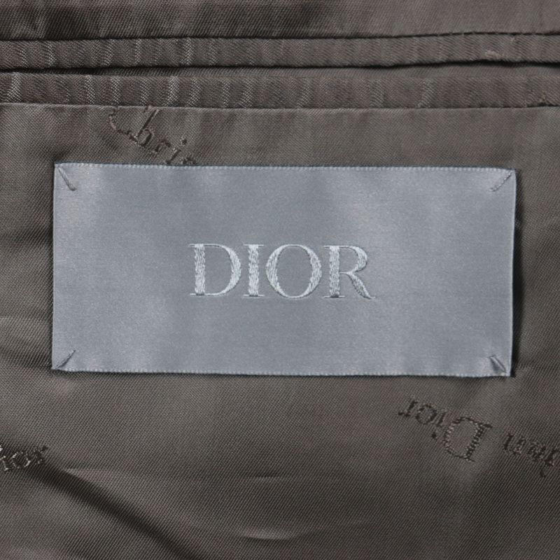  DIOR Homme 923c301a4441 Wool Mohair Logo Button Long Double Chester Coat