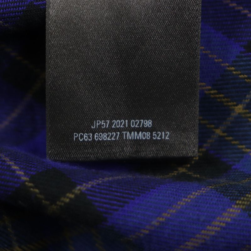  Balenciaga 21AW 698227 B Authentic Patched Print Checked Damaged Long Sleeve