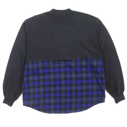 Balenciaga 21AW 698227 B Authentic Patched Print Checked Damaged Long Sleeve
