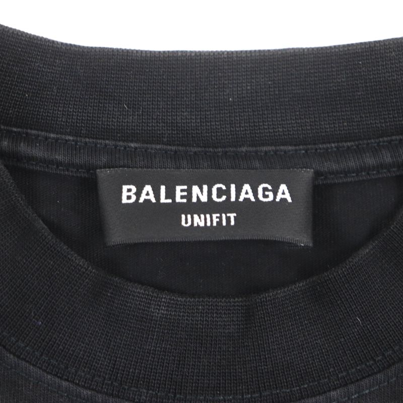  Balenciaga 21AW 698227 B Authentic Patched Print Checked Damaged Long Sleeve