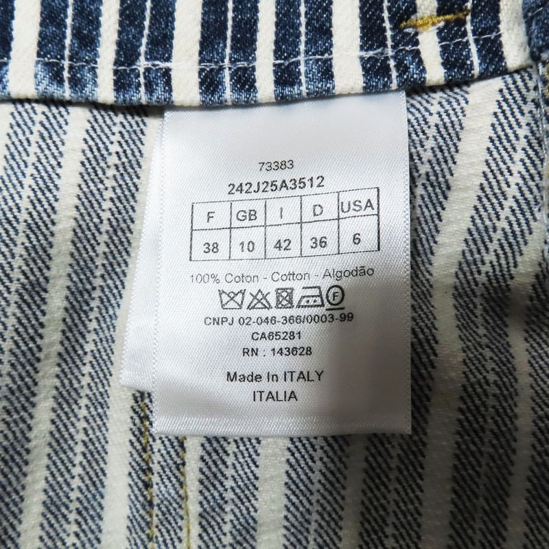Unused 22aw Christian DIOR Denim Stripe Wrap Mini Skirt Rolled Skirt Trapeze