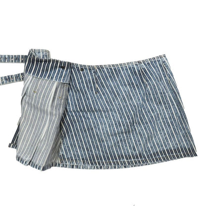 Unused 22aw Christian DIOR Denim Stripe Wrap Mini Skirt Rolled Skirt Trapeze