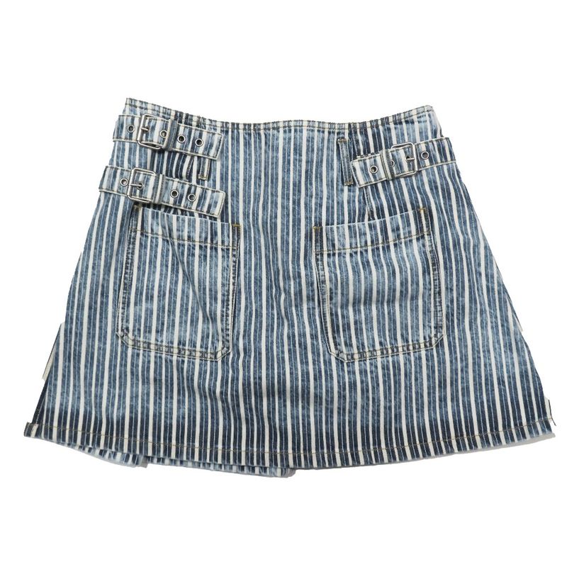 Unused 22aw Christian DIOR Denim Stripe Wrap Mini Skirt Rolled Skirt Trapeze
