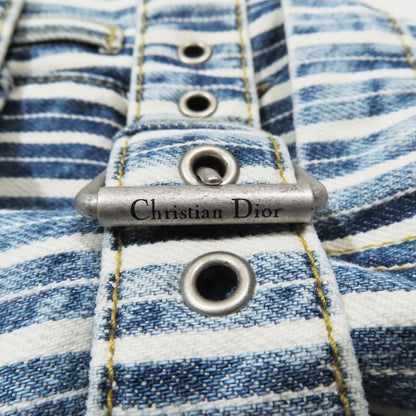 Unused 22aw Christian DIOR Denim Stripe Wrap Mini Skirt Rolled Skirt Trapeze